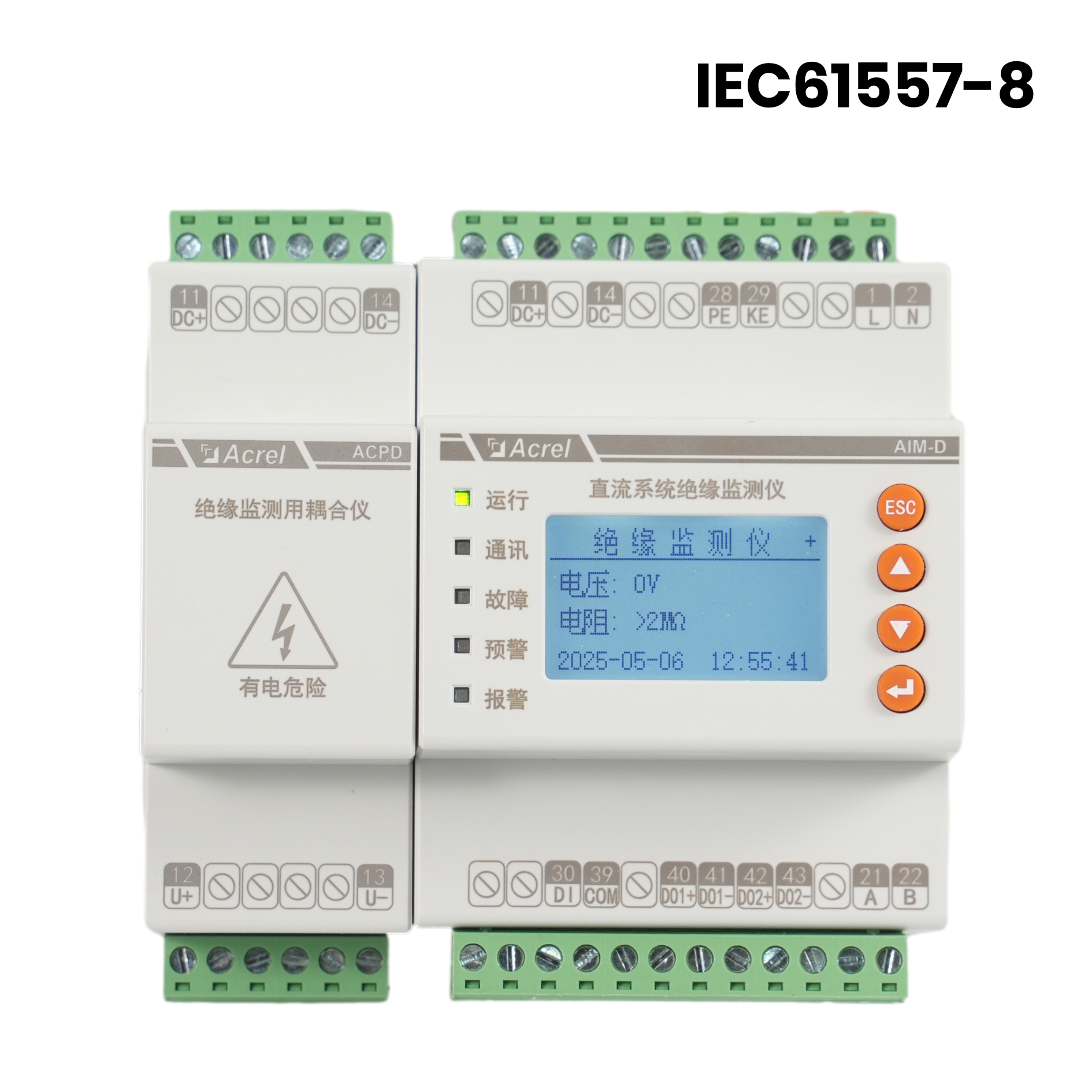 AIM-D500-CA IEC61557-8 ile DC Din Ray Yalıtım İzleme Cihazı IMD
